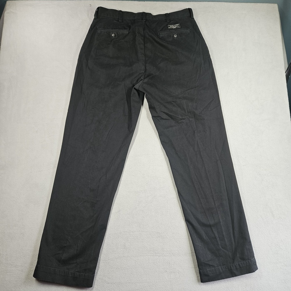 Vintage Polo Ralph Lauren Chino Pants Mens 35x32 Fits (34x31) Black Classic Prep - Picture 6 of 14